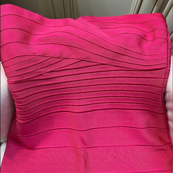 Herve Leger hot pink dress. Worn once! - Picture 4 of 5